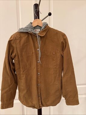 Dickies Brown Work Jacket with Gray Hooded Lining